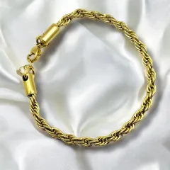 Gold Burgu Unisex Çelik Bileklik