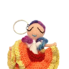 Kendinden Emin Renkli Dansçı Roxanne; Amigurumi Anahtarlık