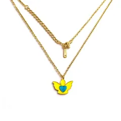 Melek Kanatlı Çelik Kolye