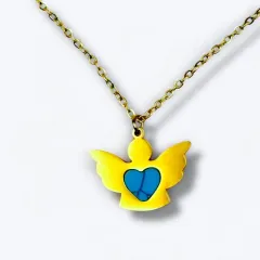 Melek Kanatlı Çelik Kolye