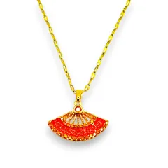 Kırmızı Yelpaze Kolye