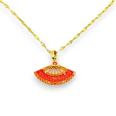 Kırmızı Yelpaze Kolye