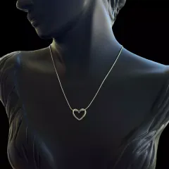 İçiçe Kalp Çelik Kolye