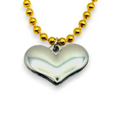 Çelik Top Zincir Kalp Kolye