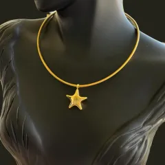 Parlayan Yıldız Choker Kolye