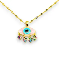 Göz Nazarlı Çelik Kolye