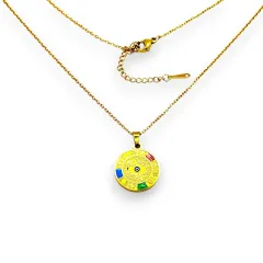 Göz Nazarlı Madalyon Çelik Kolye