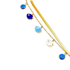 Balıklı Nazarlı Çelik Bileklik