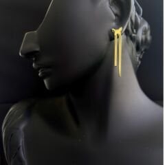 Kelebek ve İtalyan Zincir Gold Çelik Küpe