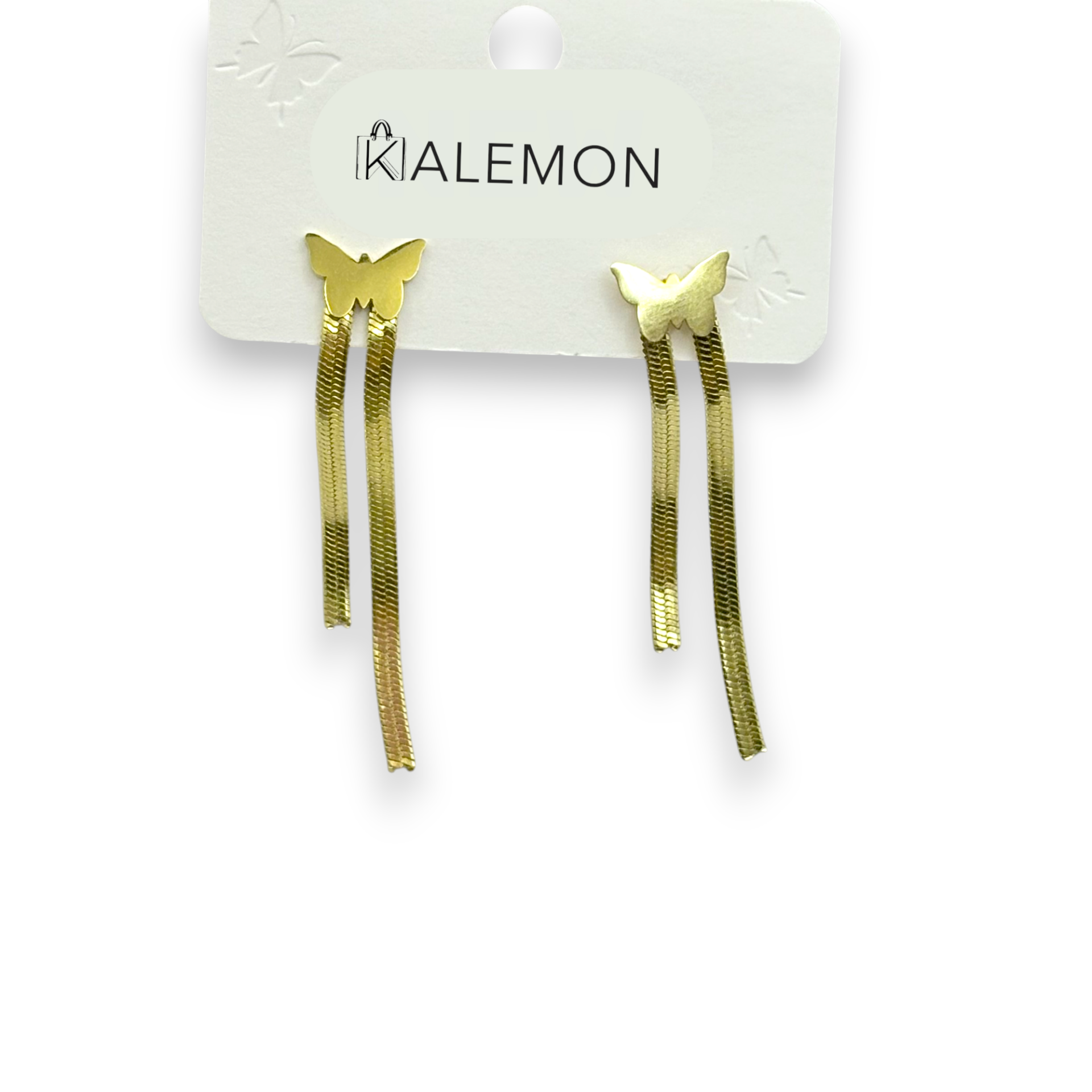 Kelebek ve İtalyan Zincir Gold Çelik Küpe