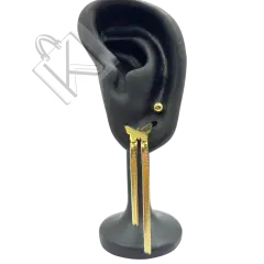 Kelebek ve İtalyan Zincir Gold Çelik Küpe