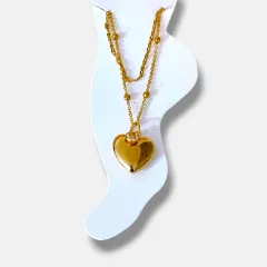 Kalp Uçlu Çift Zincir Çelik Halhal