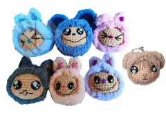 Amigurumi  Trendy  ''Pofuduk Kapşonlular Takımı'' Anahtarlık