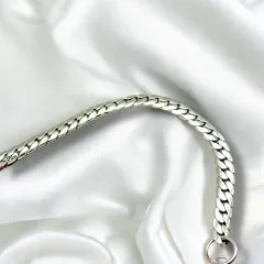 Unisex Silver Kalın Örme Zincir Çelik Bileklik