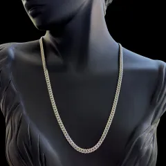 Gümüş Renk Kalın Zincir Unisex Çelik Kolye