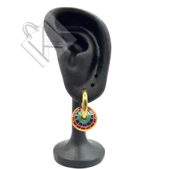 Kırmızı, Yeşil ve Mavi Tonlarında Bohem Küpe