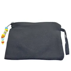 El Yapımı Kalp Punch Nakışı Ham Bez Çanta | Doğal ve Şık