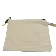 Etnik Punch Nakışı ve Boncuk Detaylı Kanvas Clutch Çanta