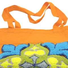 El Yapımı Etnik Desenli Kanvas Omuz Çantası