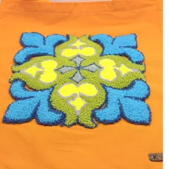 El Yapımı Etnik Desenli Kanvas Omuz Çantası