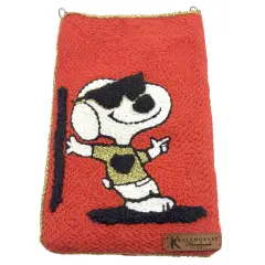 El Yapımı Köpek Punch Nakışı Telefonluk Çanta