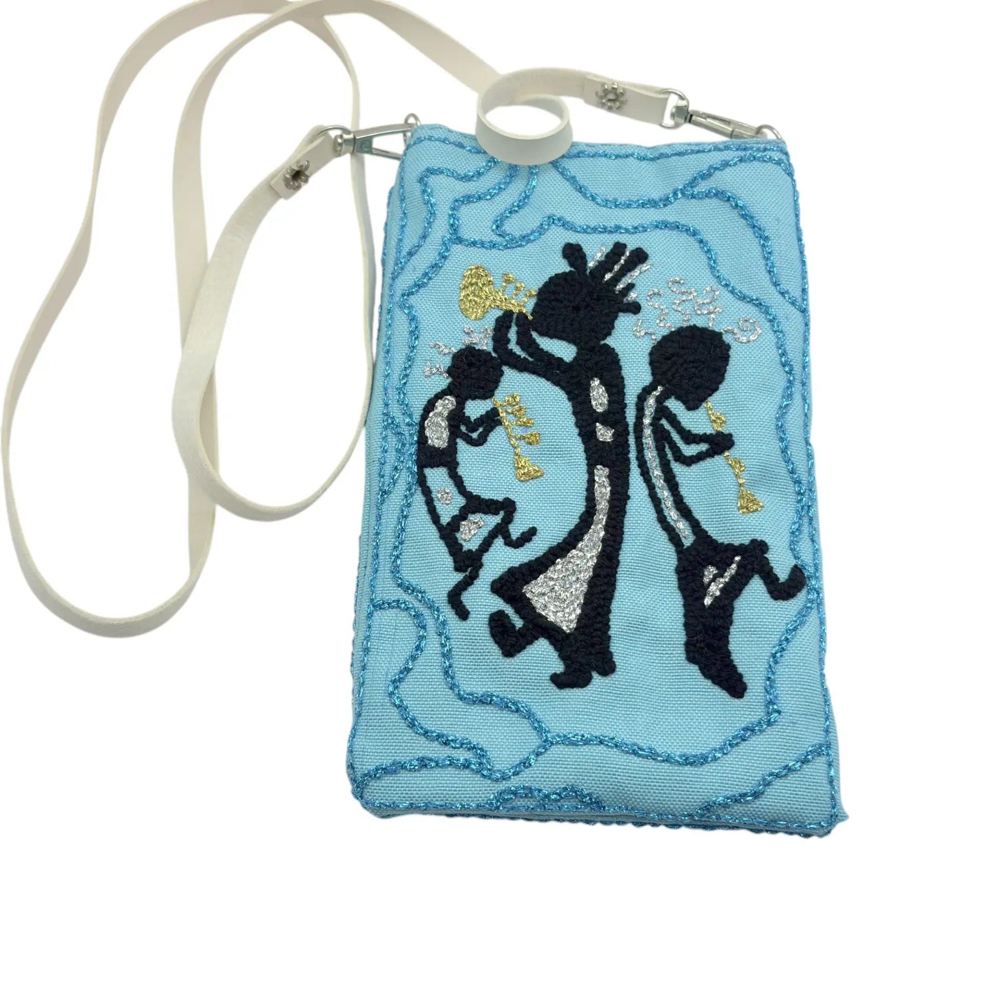 El Yapımı Punch Nakışlı Müzisyen Kadınlar Telefon Çantası