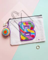 Kişiye Özel Harf İşlemeli Punch Clutch Çanta