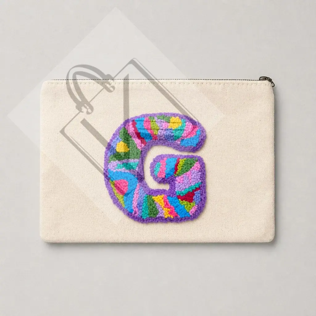 Kişiye Özel Harf İşlemeli Punch Clutch Çanta G