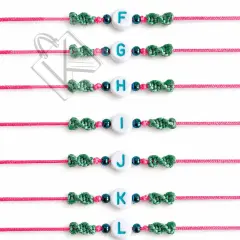 Harfli Makrome Bileklik – El Yapımı Pembe Paraşüt İpi Bileklik